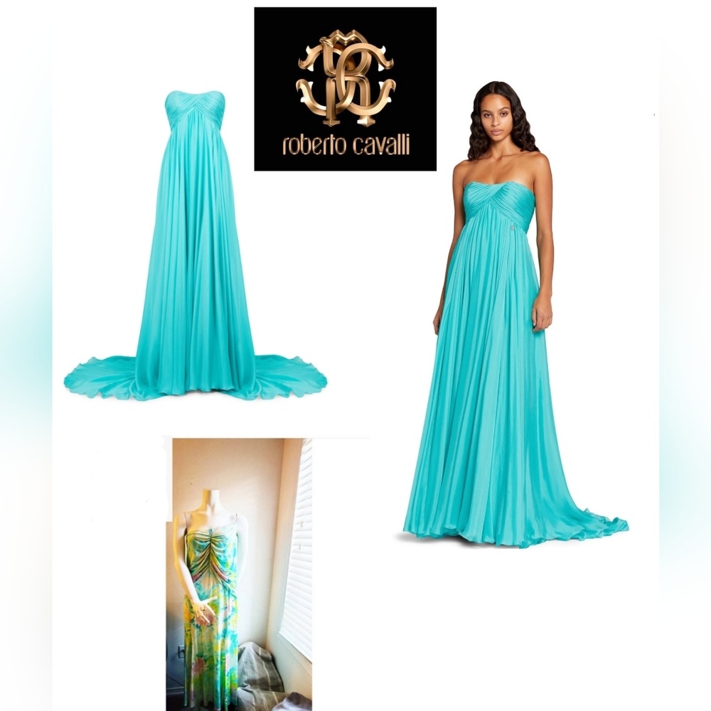 Absolutely STUNNING 💎 NWT Authentic Roberto Cavalli Strapless Dress (Col 437)